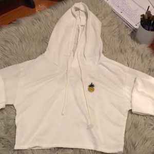 White cropped hoodie